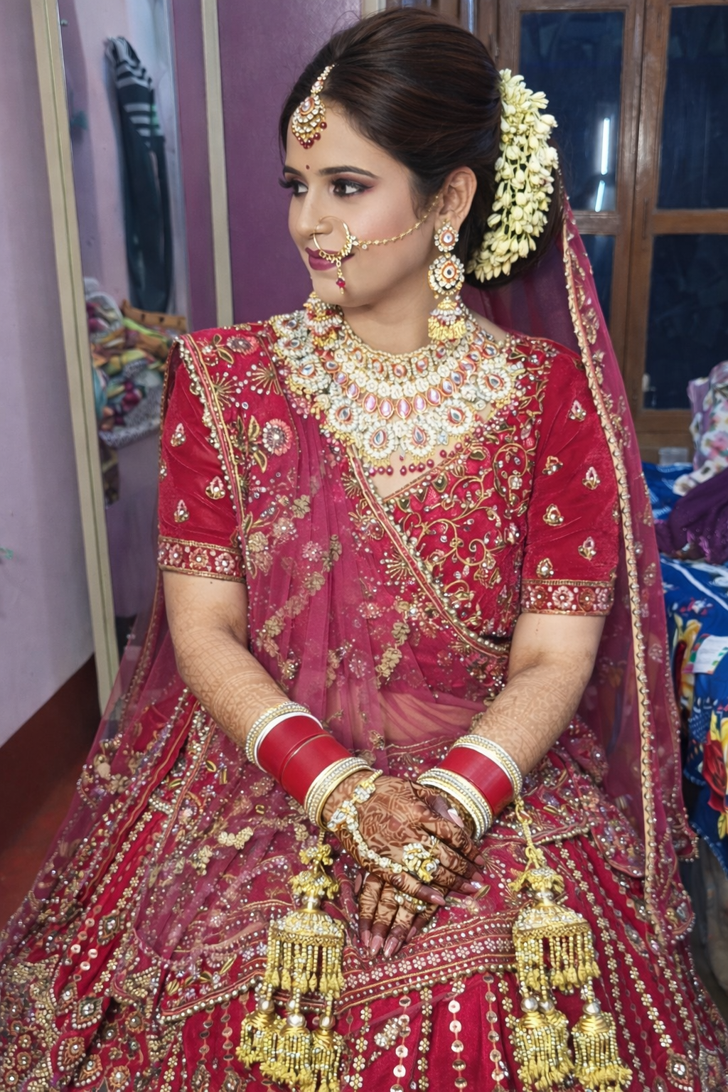 Pink Bridal Traditional Look