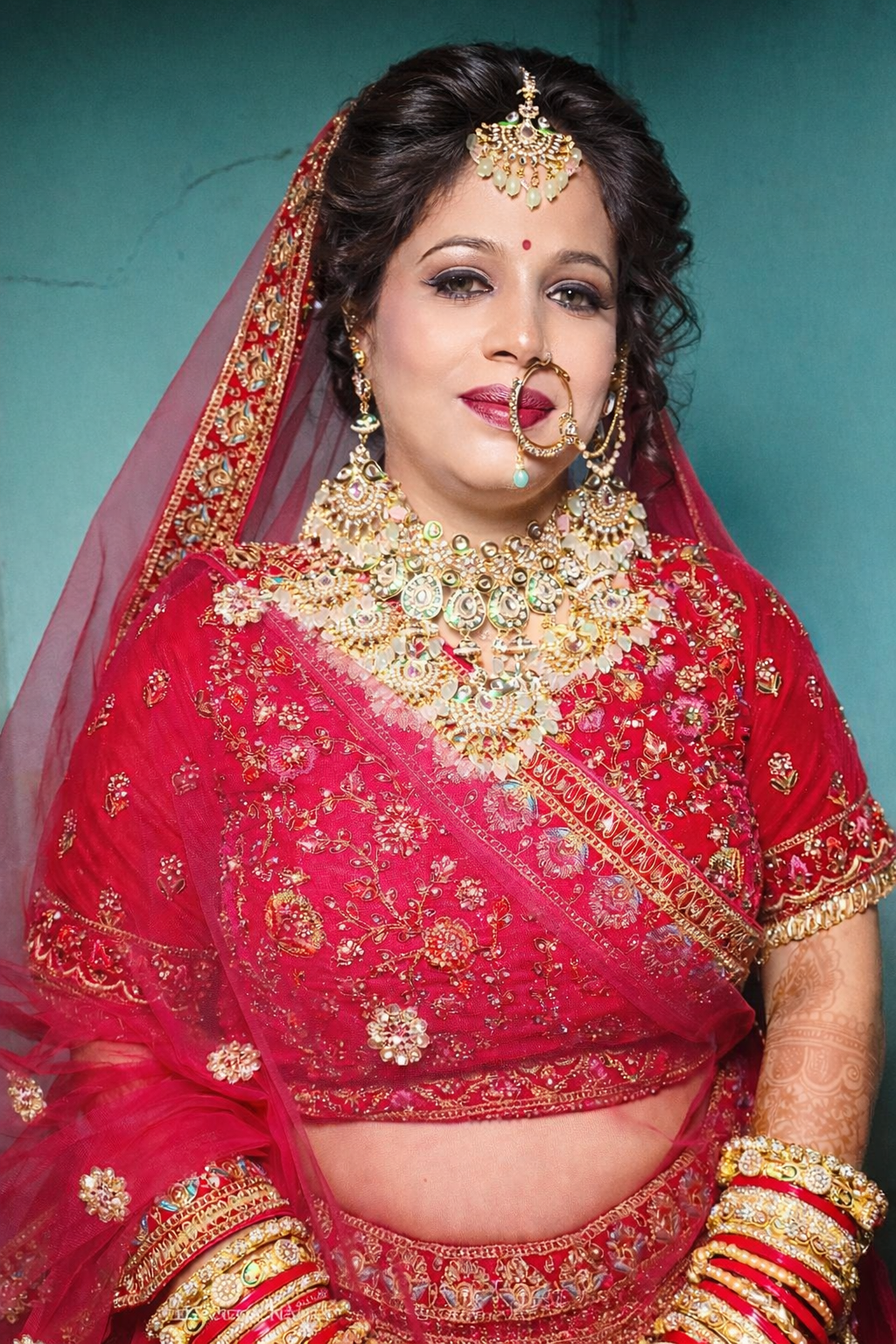 Traditional Red Bridal Makeup Look